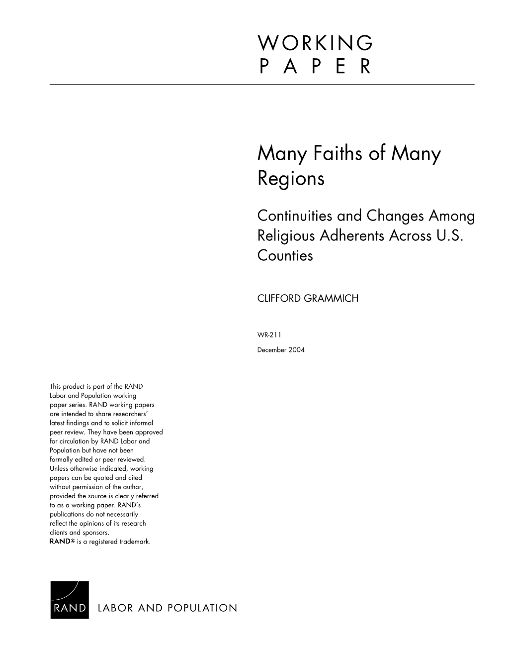 Religious Adherents Across US