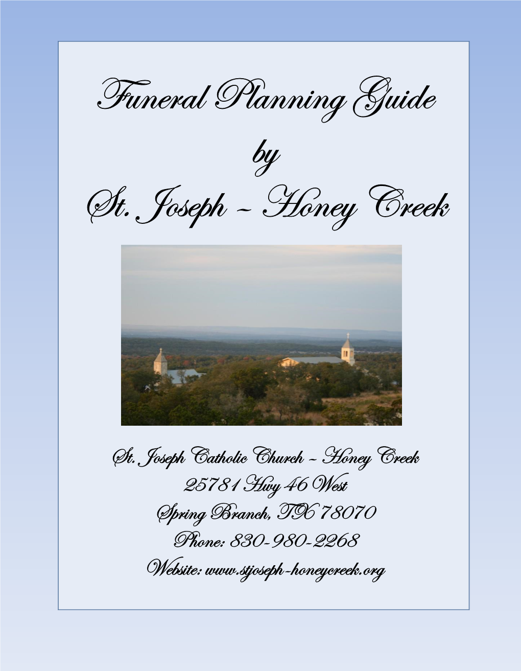 Funeral Planning Guide by St. Joseph – Honey Creek