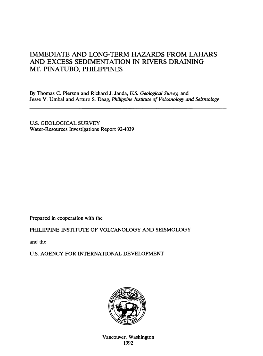 Immediate and Long-Term Hazards from Lahars and Excess Sedimentation in Rivers Draining Mt