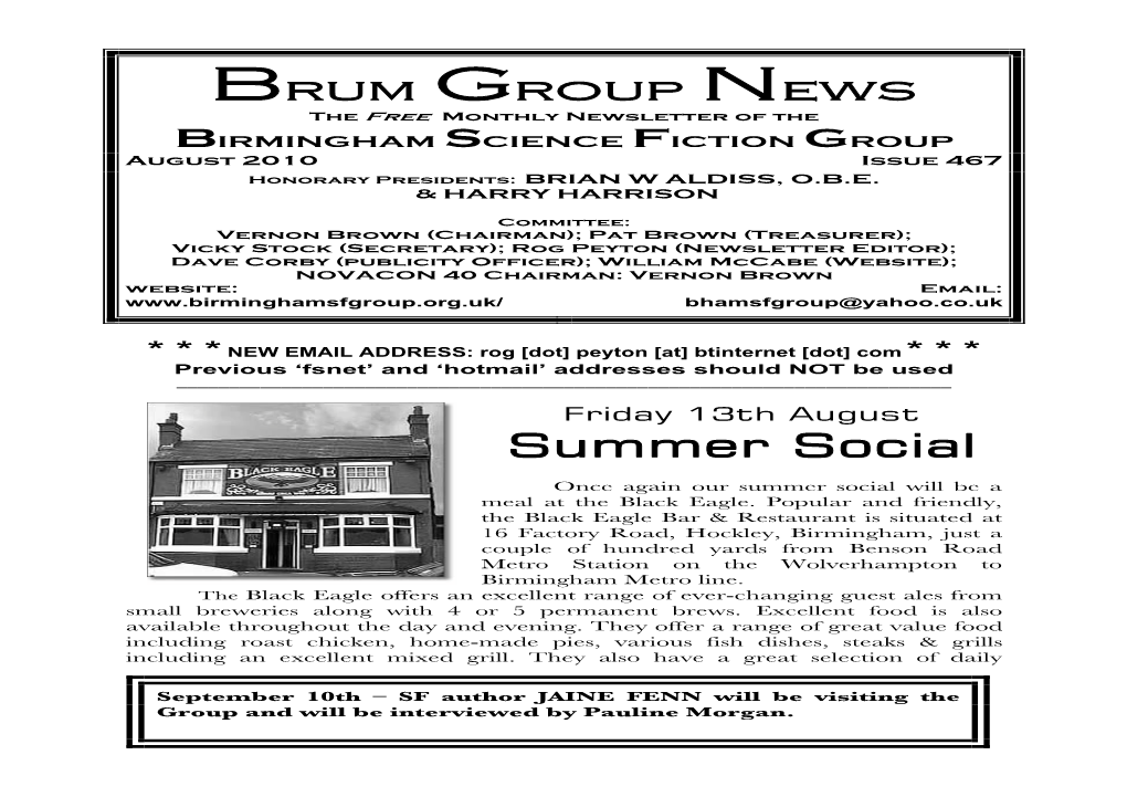 BSFG News 467 August 2010