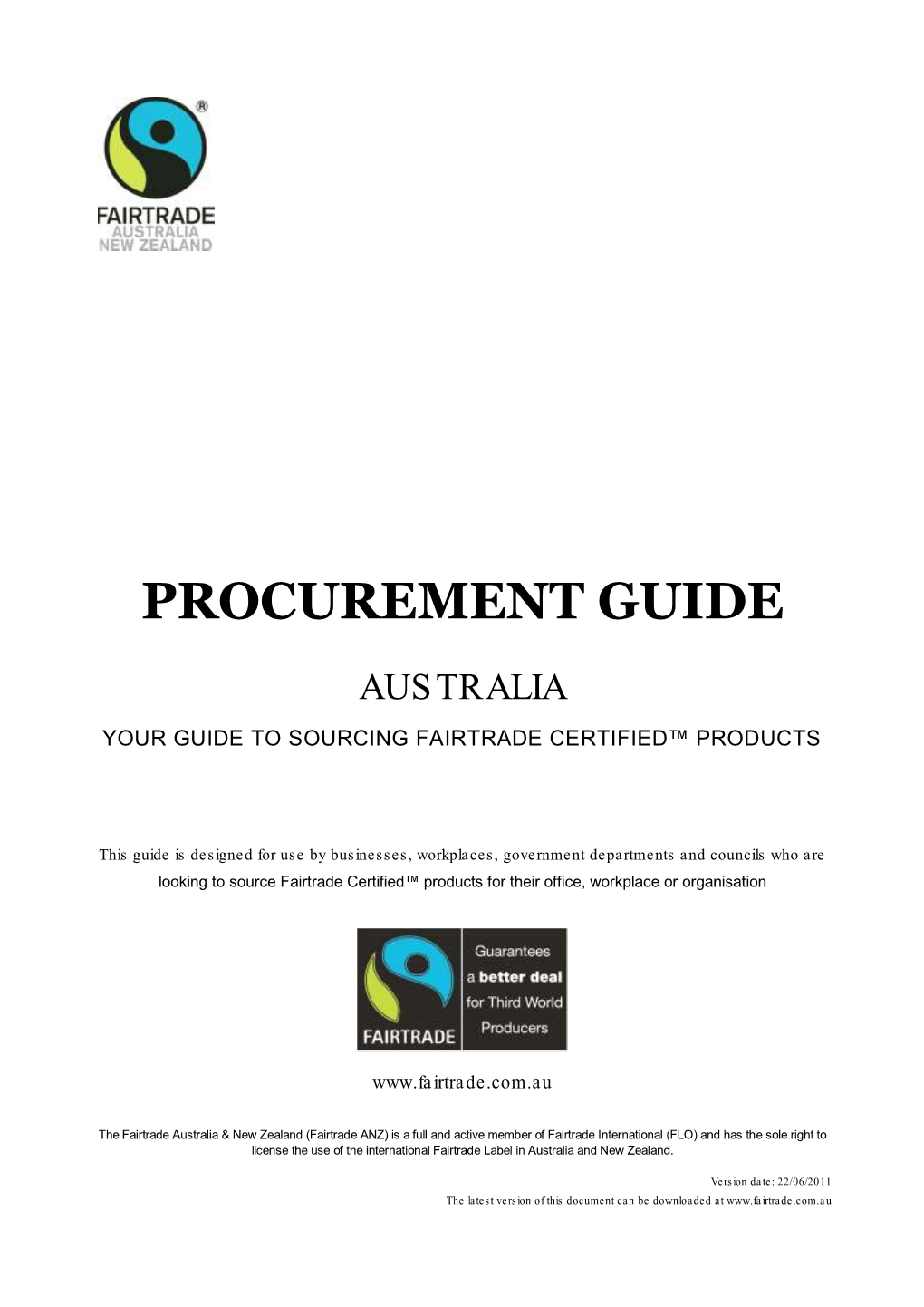 Procurement Guide (Fairtrade Australia & New Zealand)