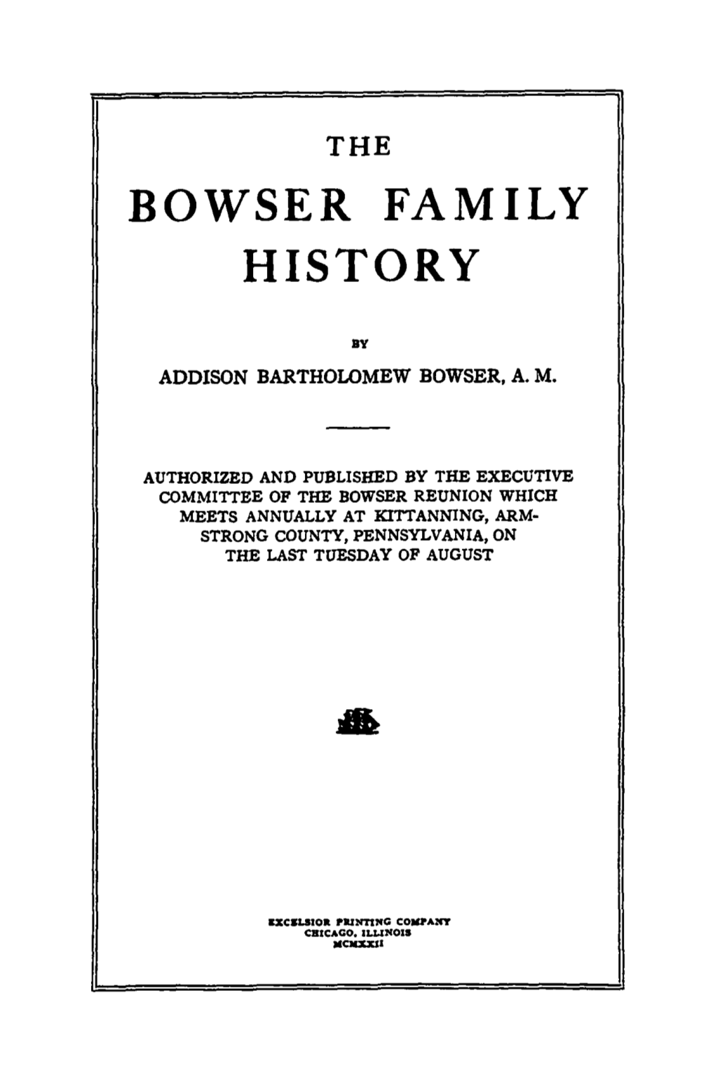 Bowser Family History