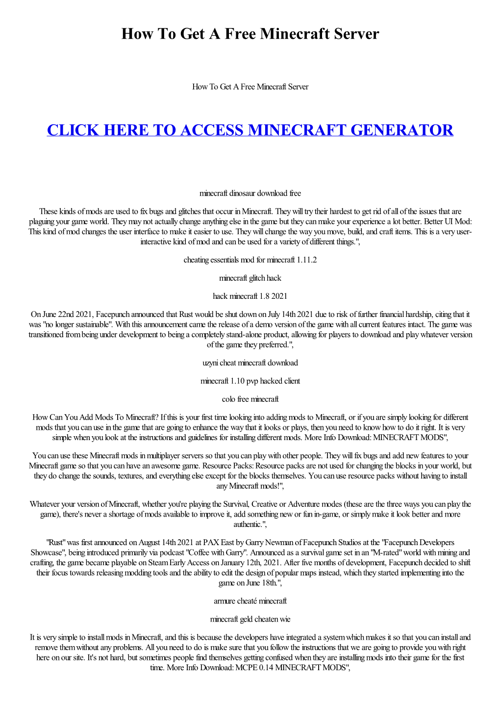 How to Get a Free Minecraft Server