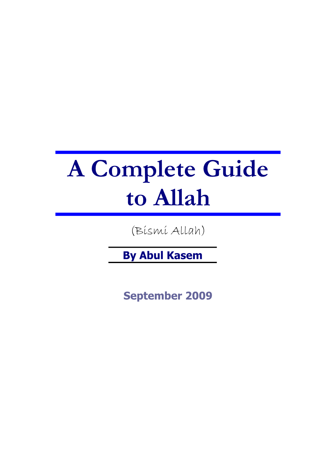 A Complete Guide to Allah