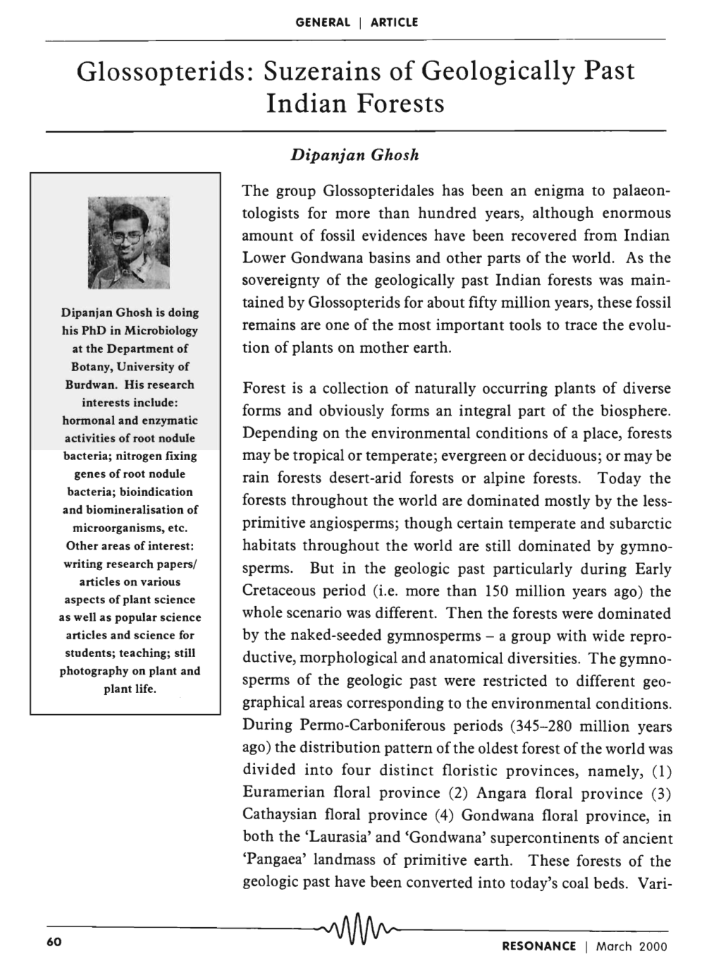 Glossopterids: Suzerains of Geologically Past Indian Forests