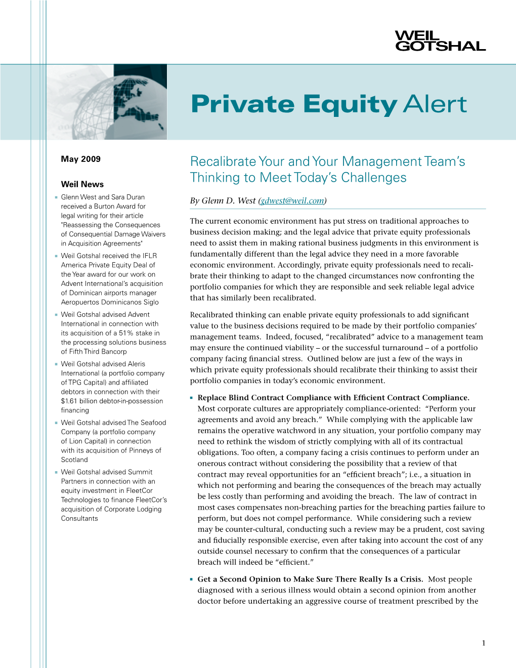 Private Equity Alert