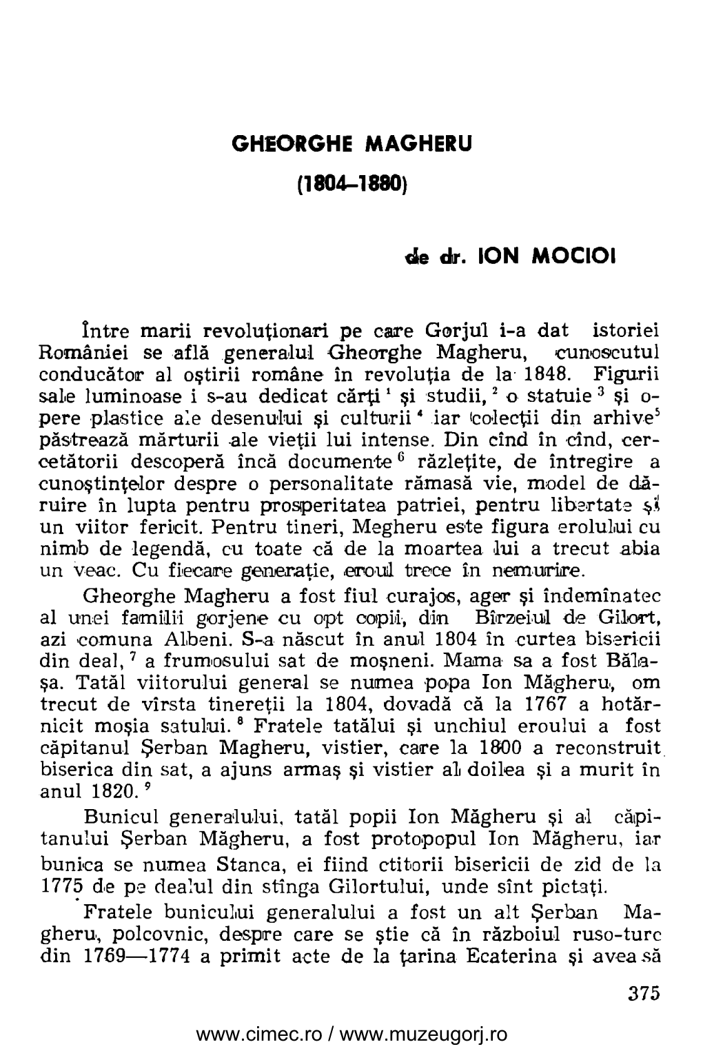 (1804-1880) De Dr. ION MOCIOI