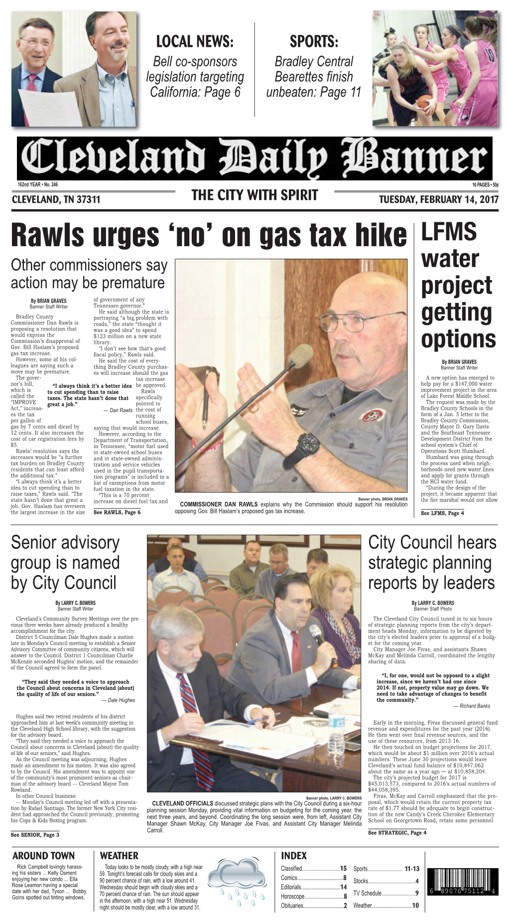 Rawls Urges 'No' on Gas Tax Hike LFMS