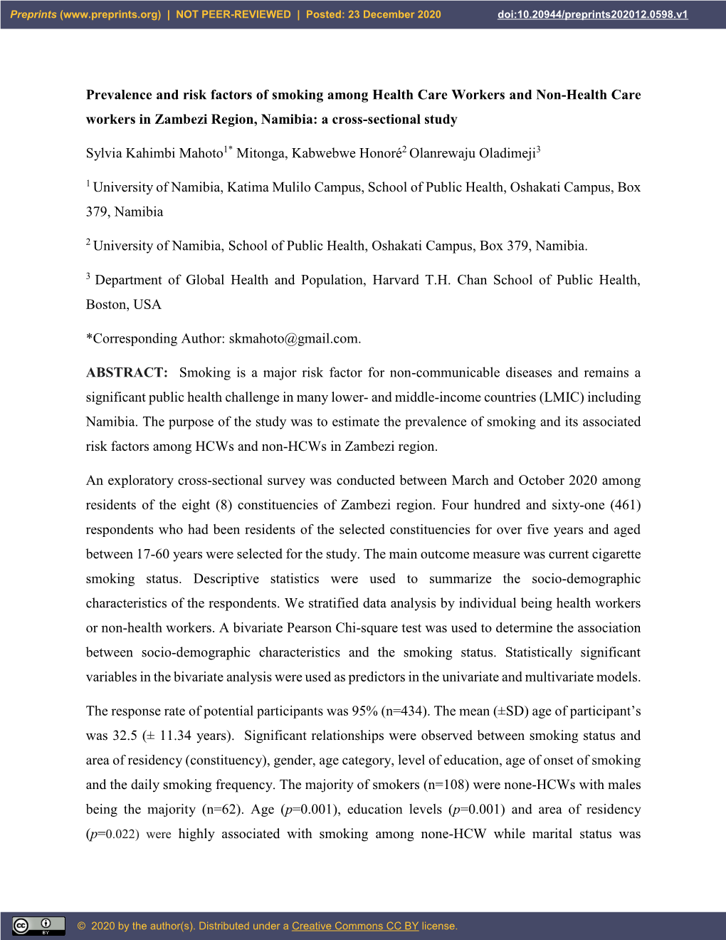 A Cross-Sectional Study