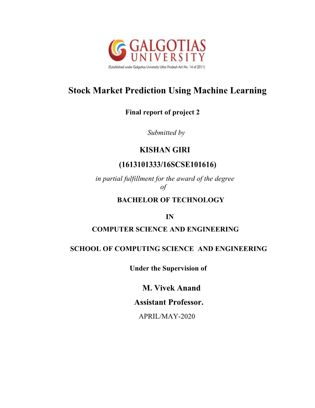 Stock Market Prediction Using Machine Learning