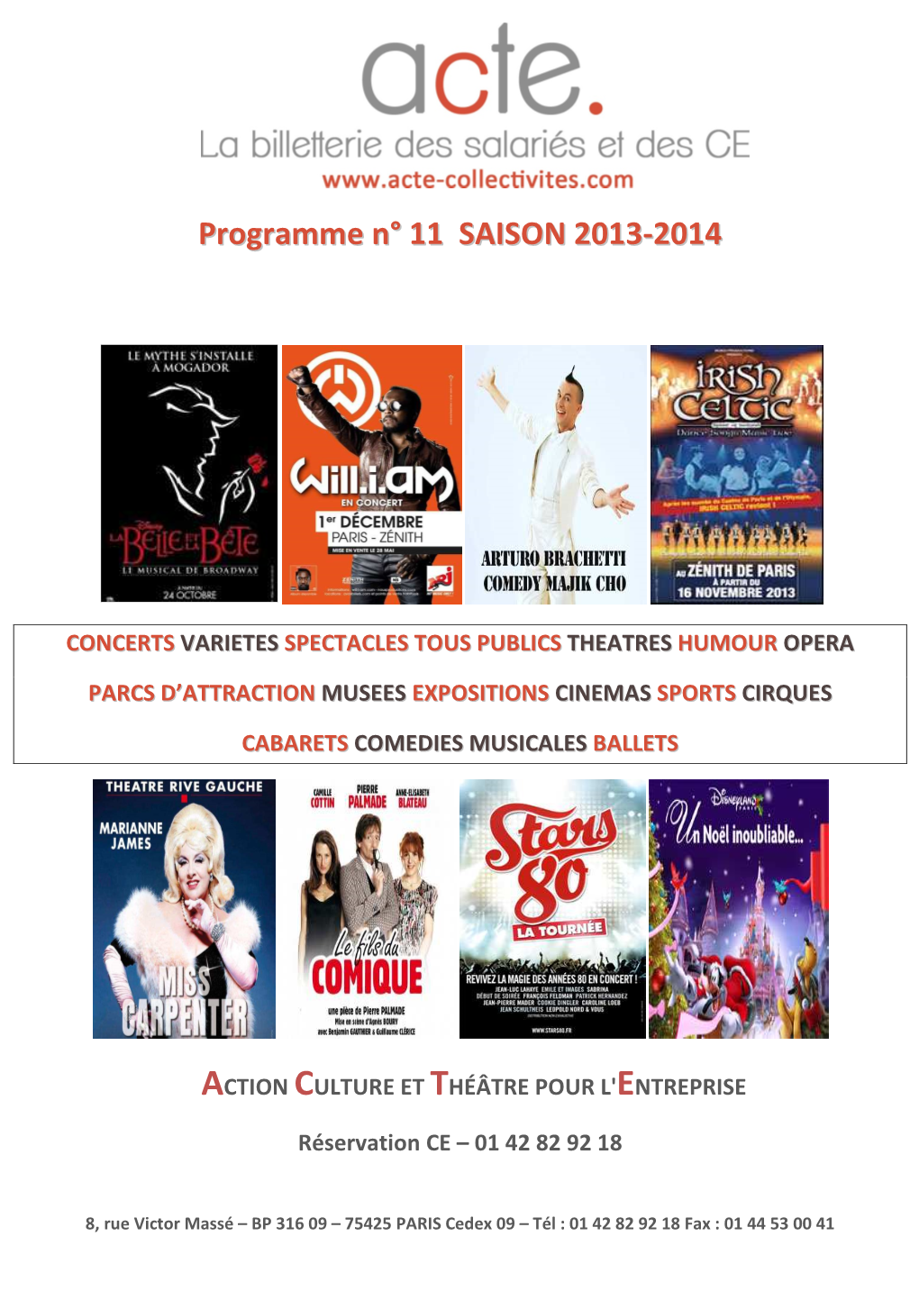 Programme N° 11 SAISON 2013-2014