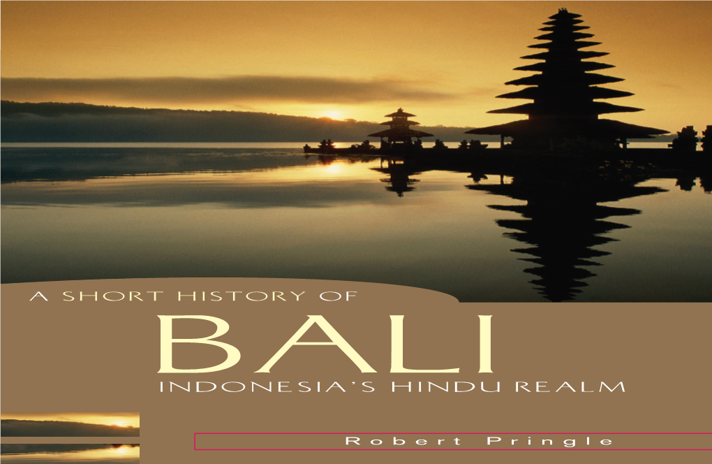 A Short History of Bali Past and Its Future in the New Indonesian Democracy