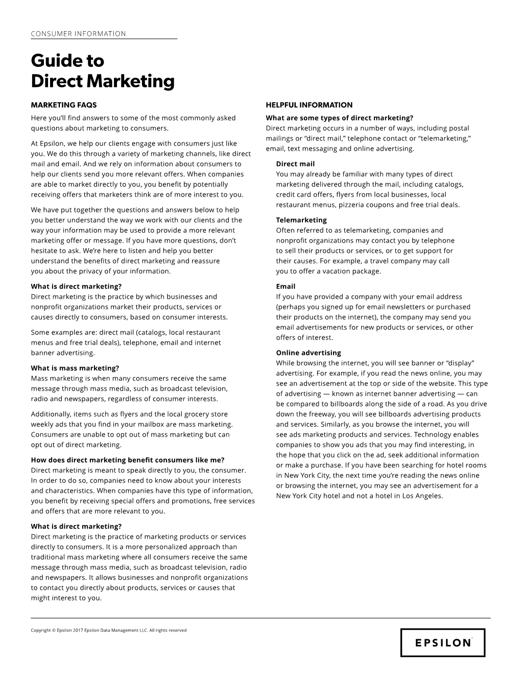 Guide to Direct Marketing