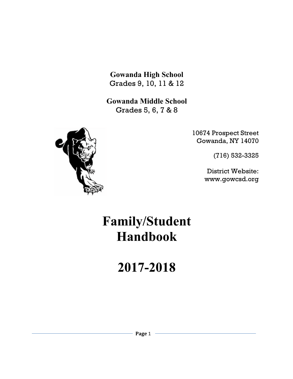 Family/Student Handbook 2017-2018, P