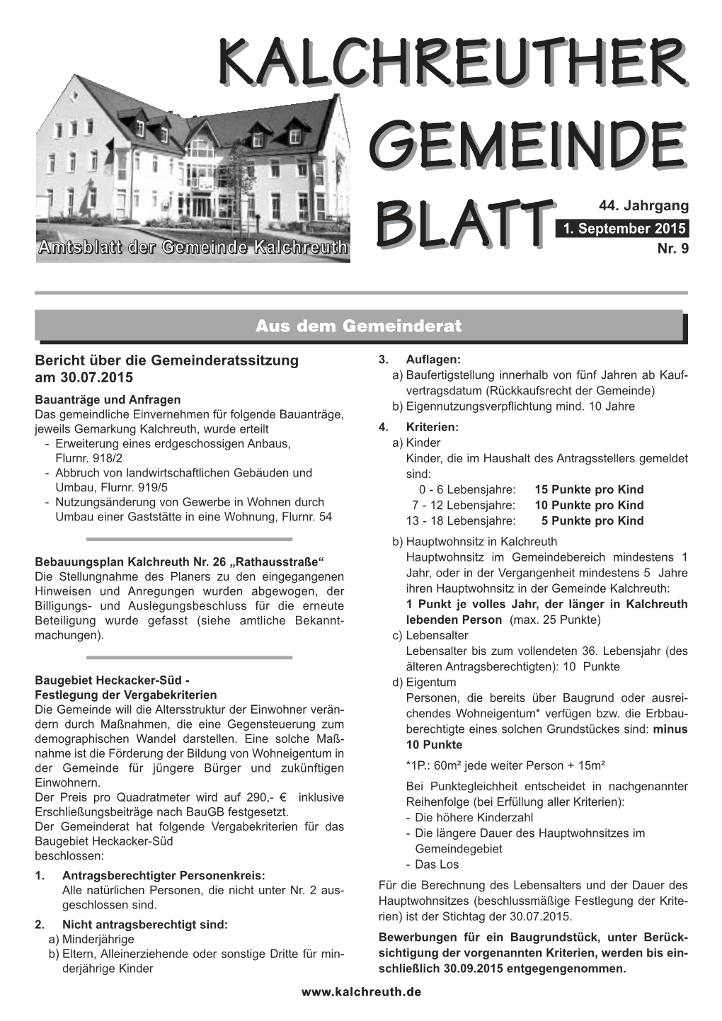 Amtsblatt Der Gemeinde Kalchreuth