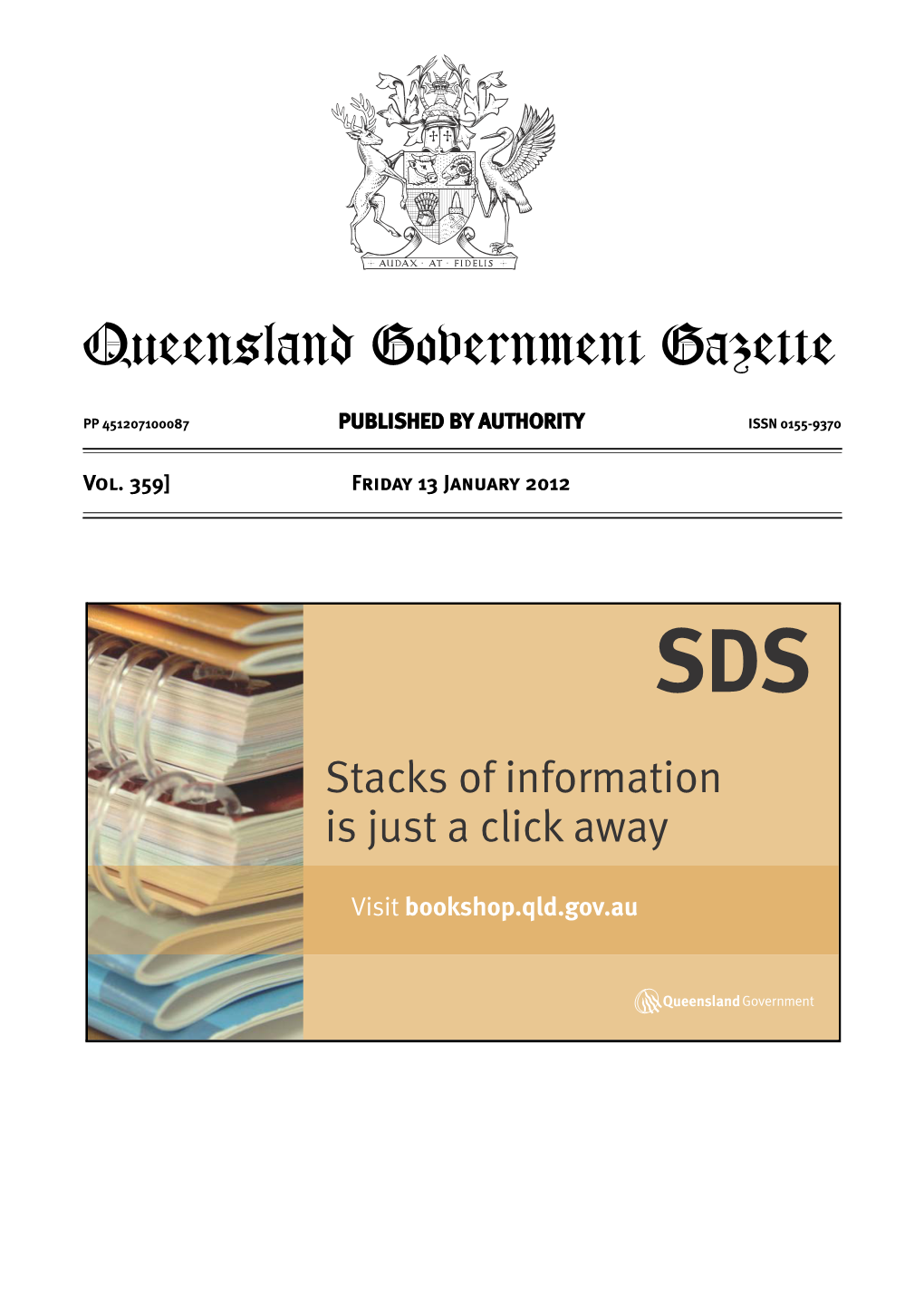 Queensland Government Gazette Environment and Resource Management