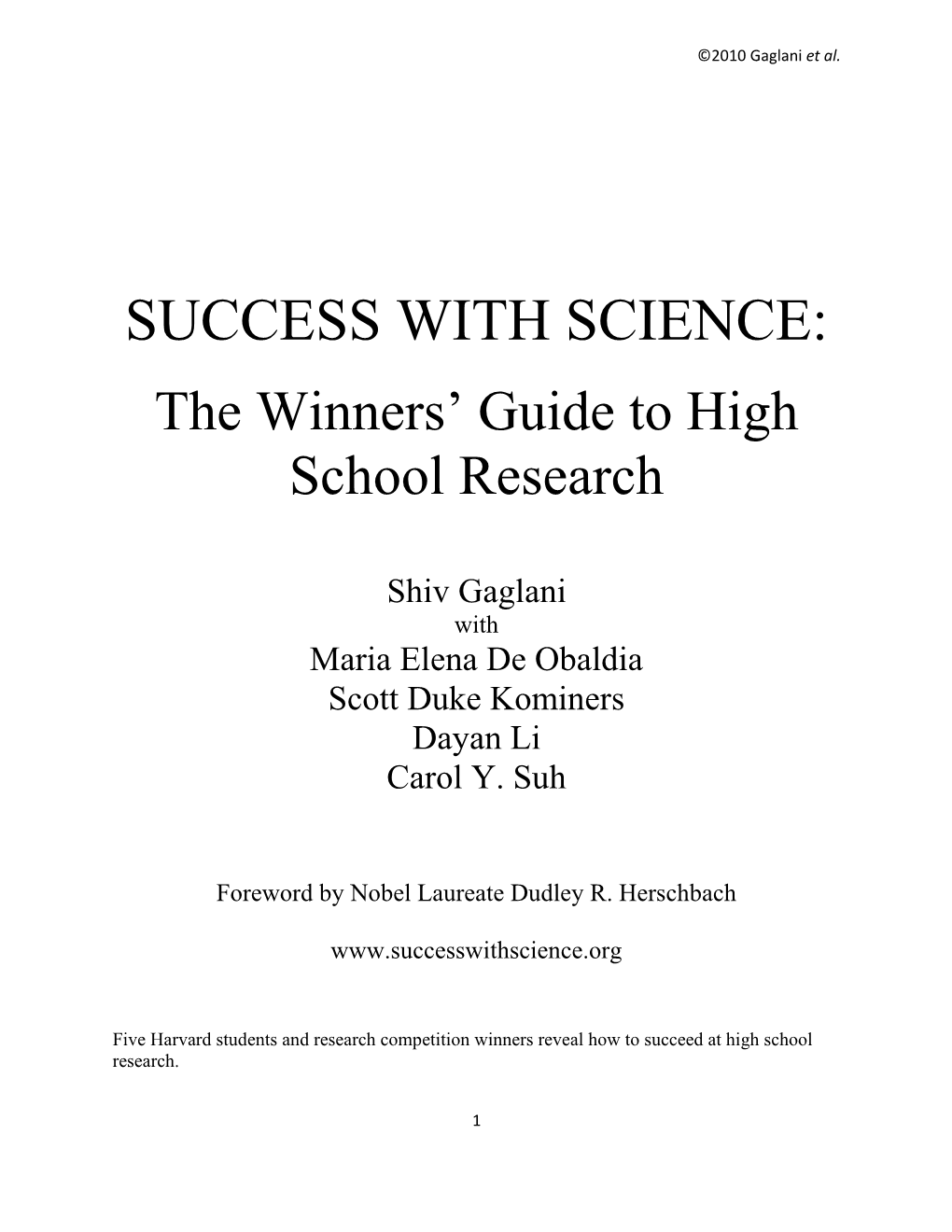 Success with Science