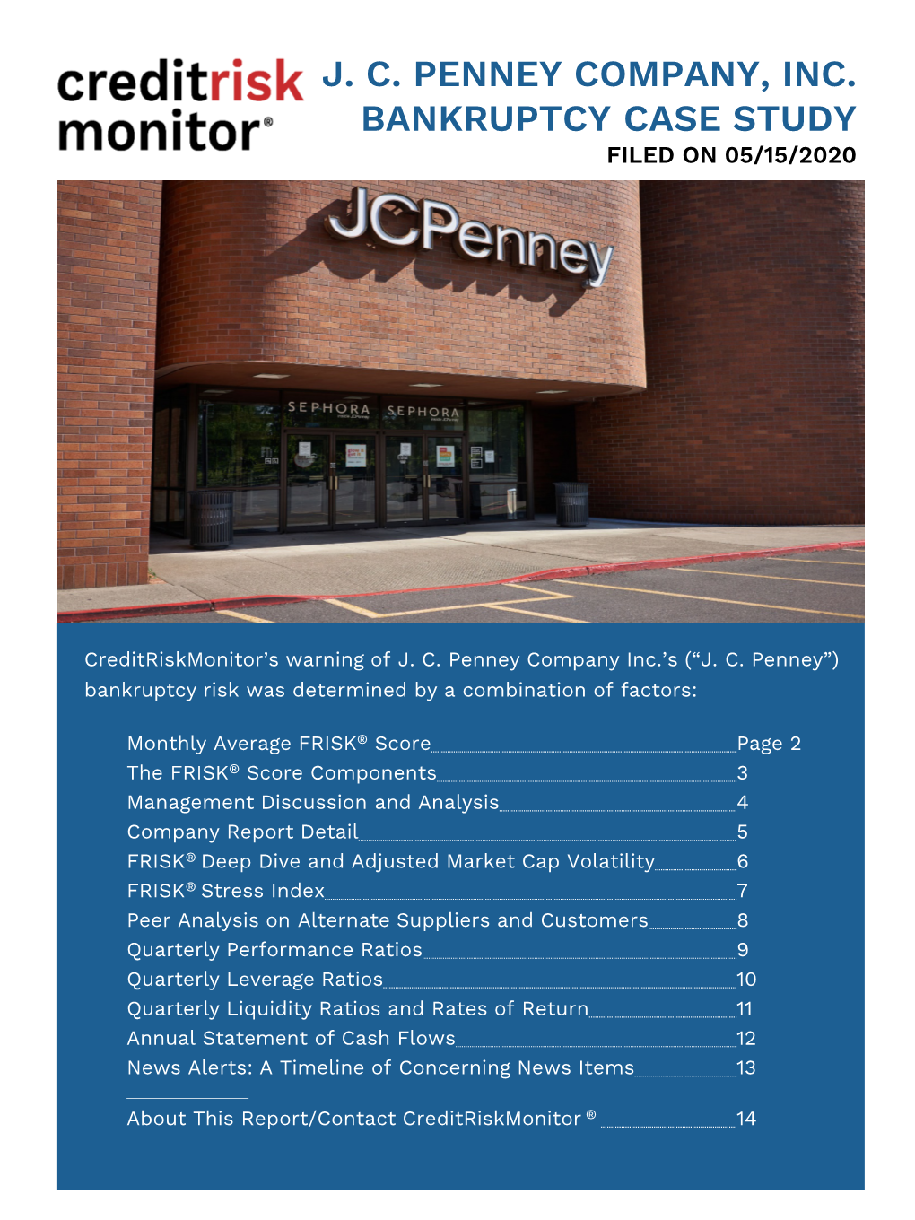 J. C. Penney Company, Inc. Bankruptcy Case Study Filed on 05/15/2020