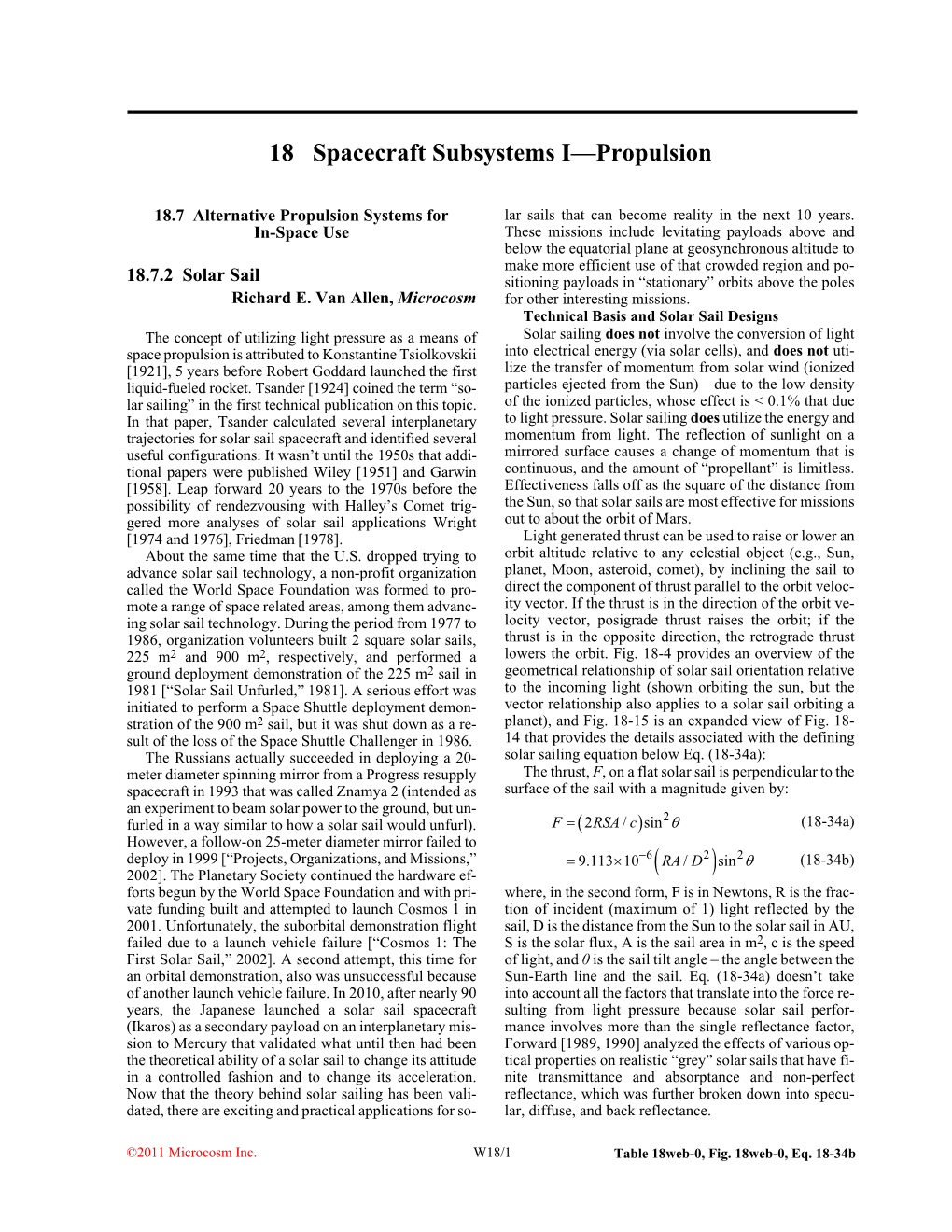 18 Spacecraft Subsystems I—Propulsion