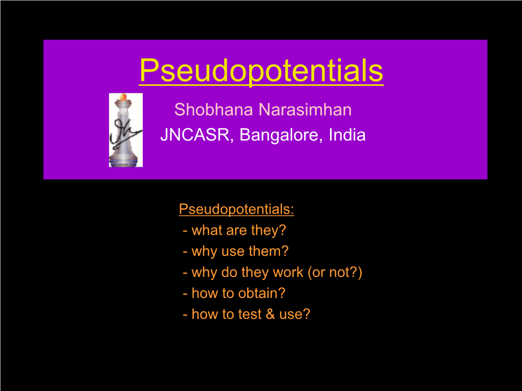 Atoms and Pseudopotentials