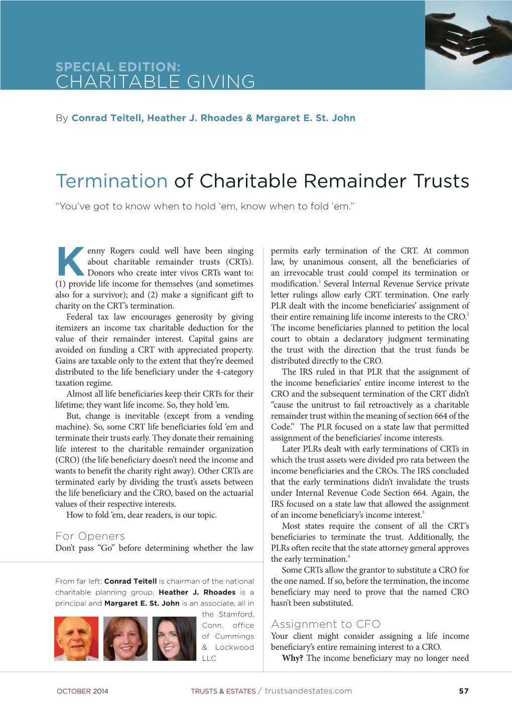 Termination of Charitable Remainder Trusts