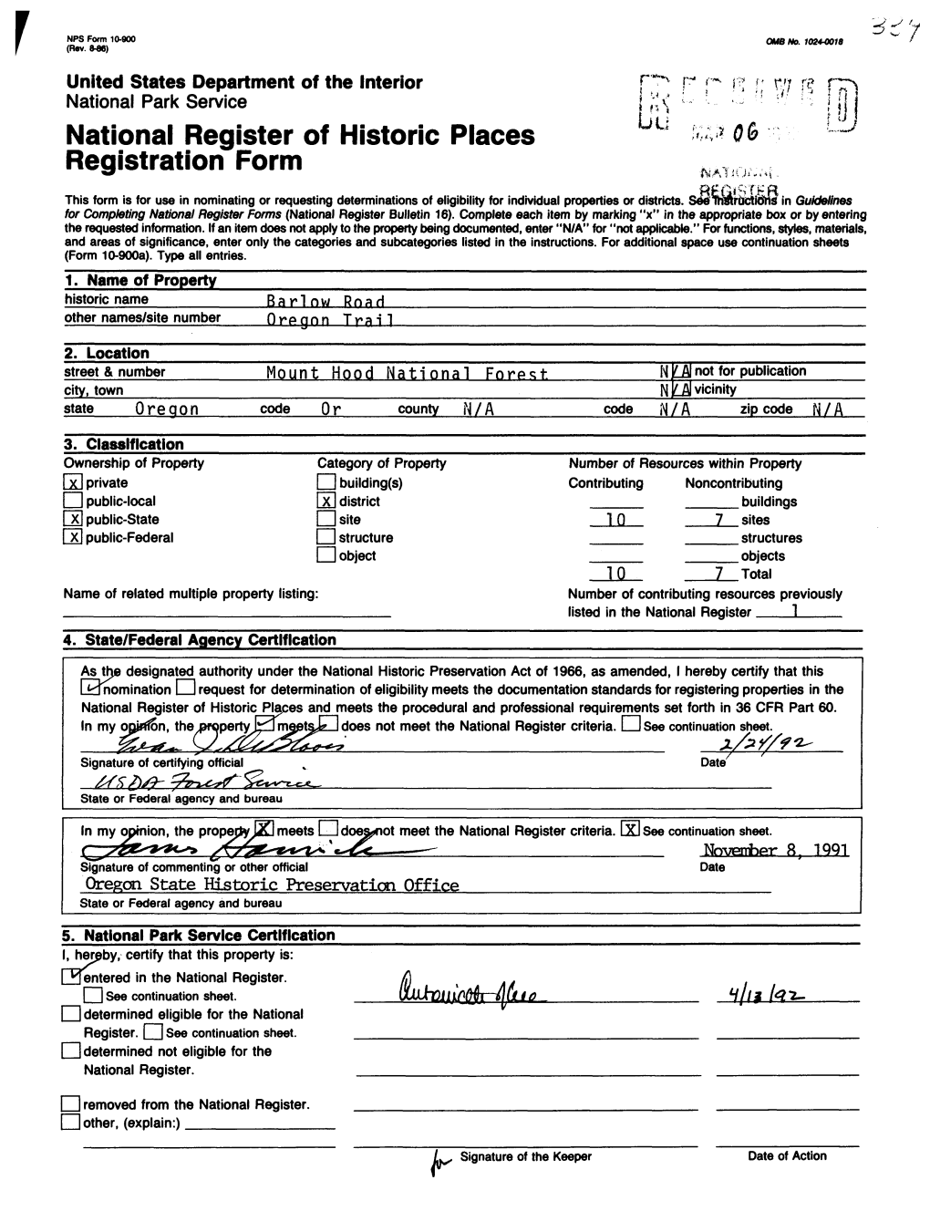 National Register of Historic Places Continuation Sheet