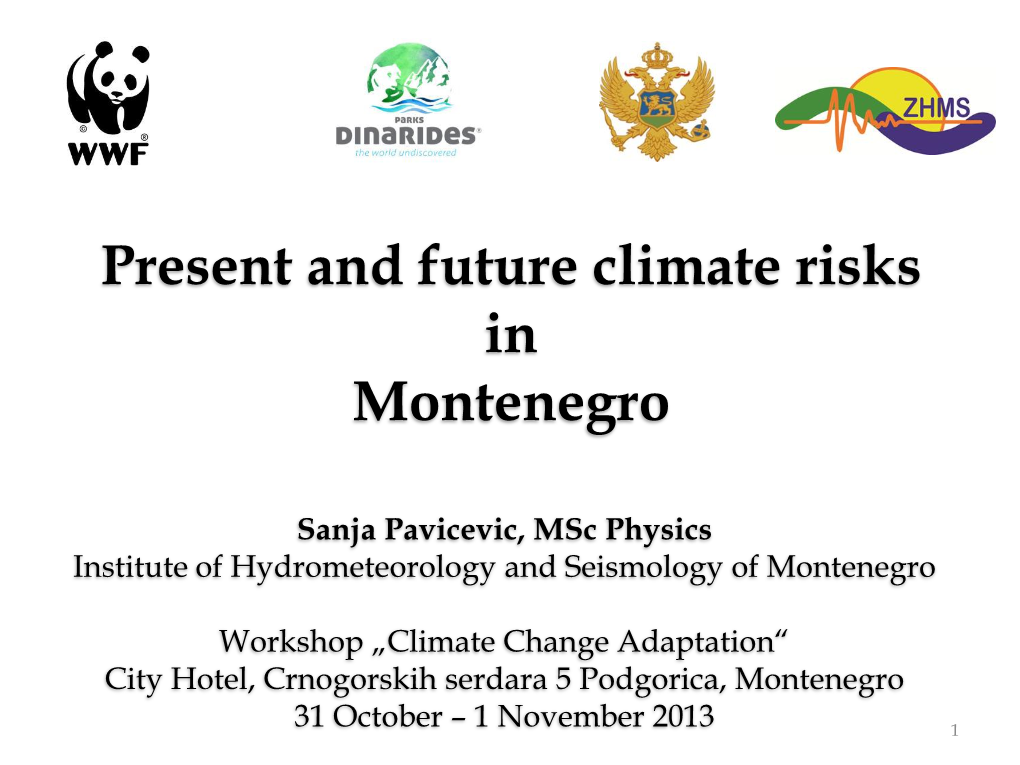 Present and Future Climate Risks in Montenegro
