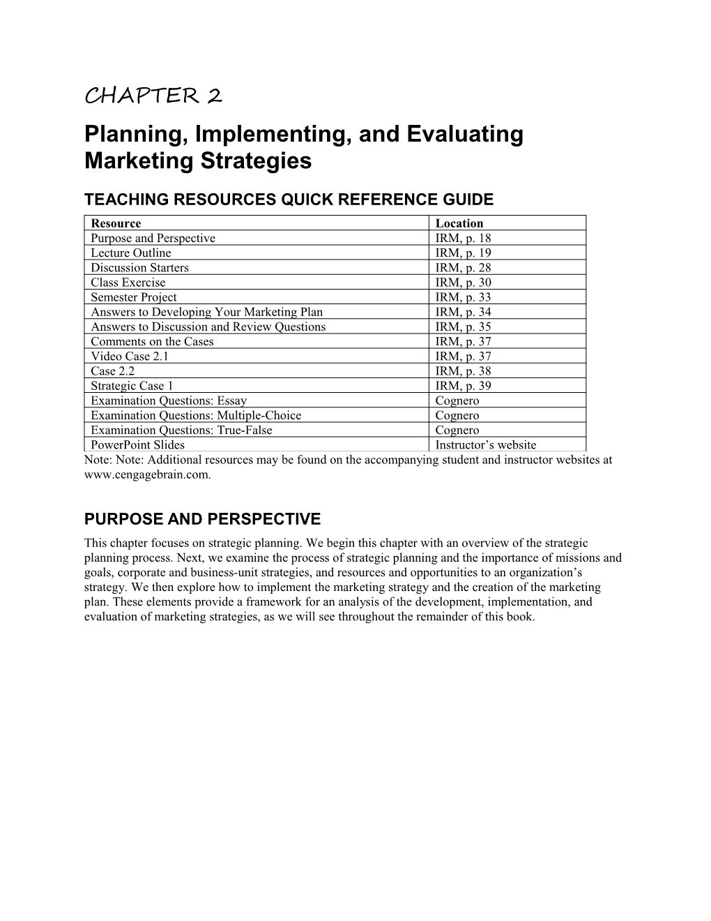 Teaching Resources Quick Reference Guide