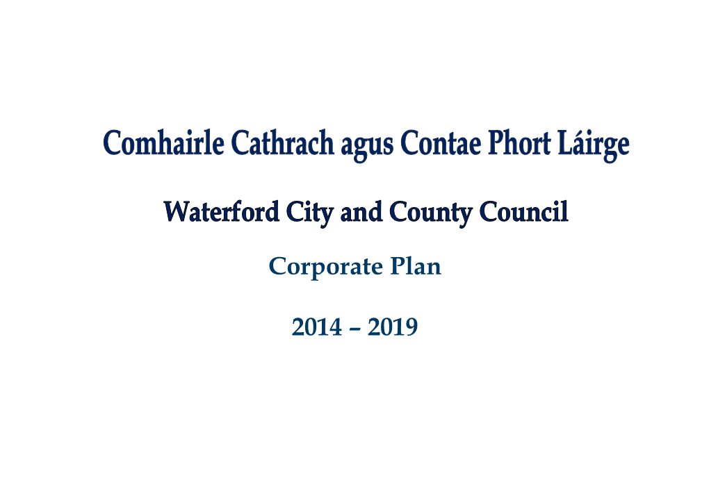 Corporate Plan 2014 – 2019