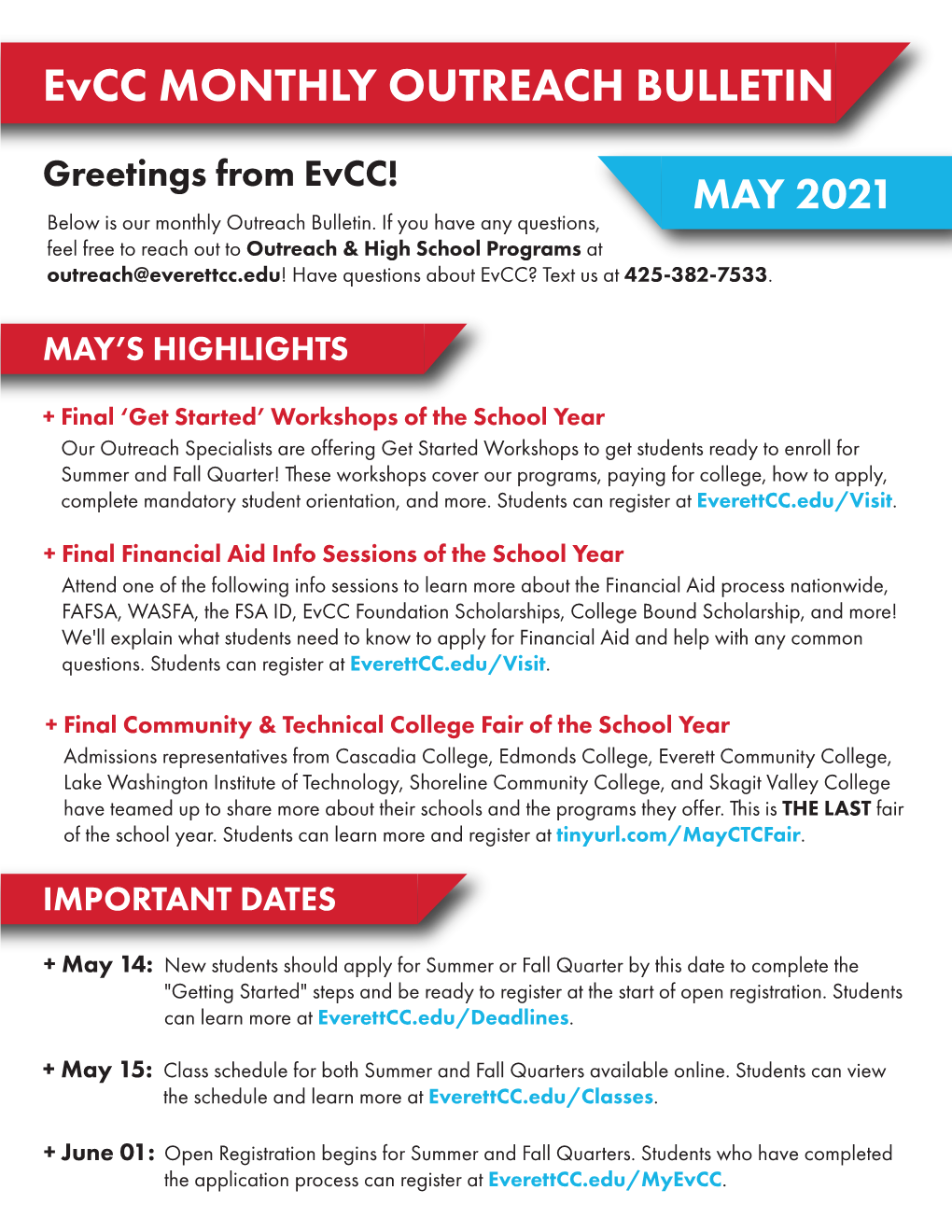 Evcc Outreach Bulletin May 2021