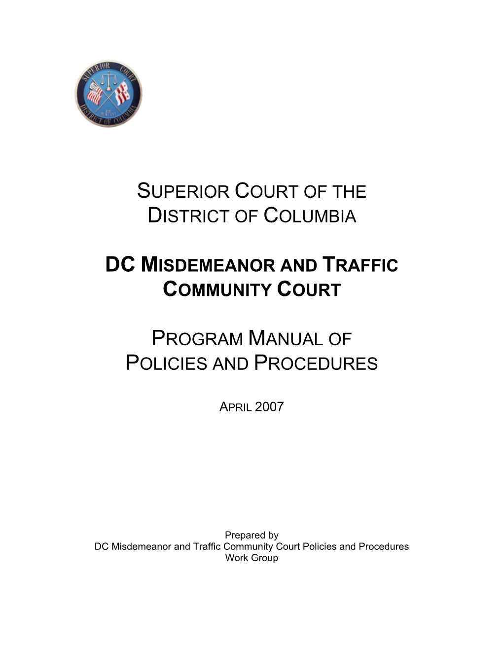 DC Misdemeanor and Traffic Community Court Procedures