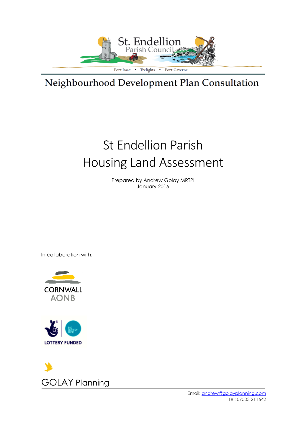 St Endellion NP Housing Land Assessment FULL VERSION