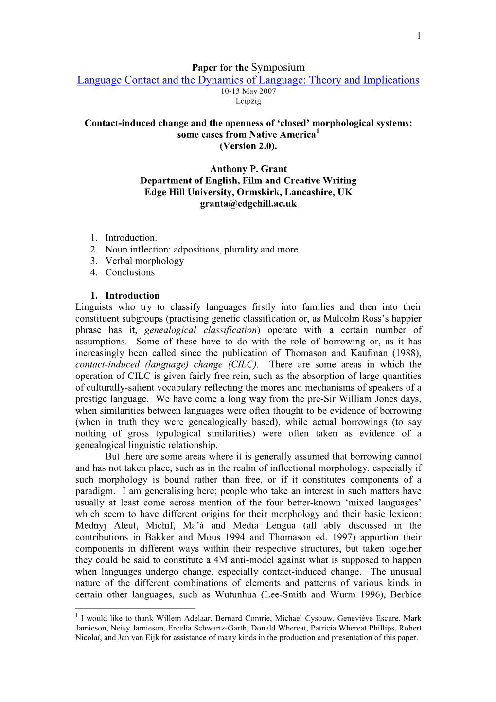 Amerindian Borrowed Morphology