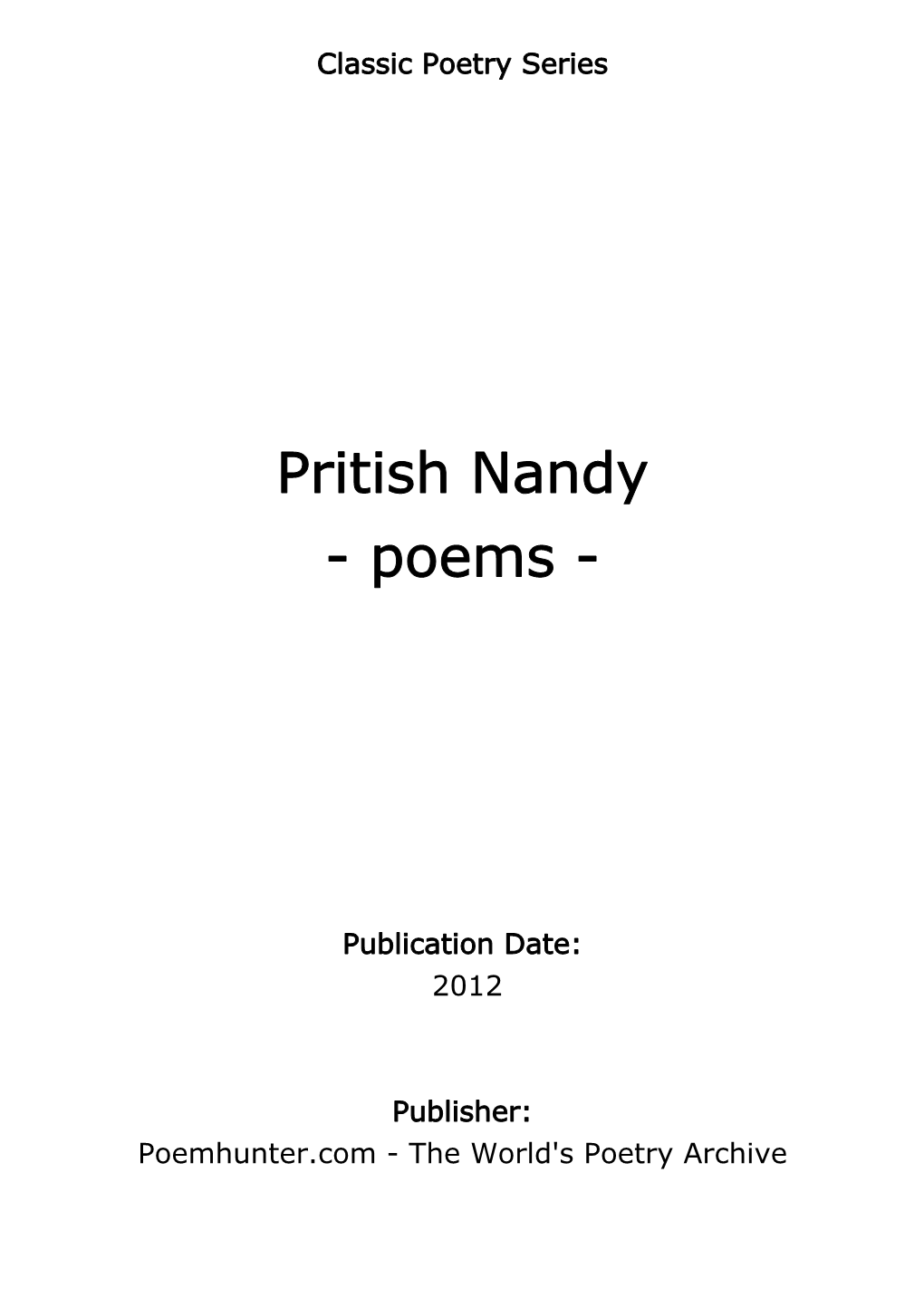 Pritish Nandy - Poems