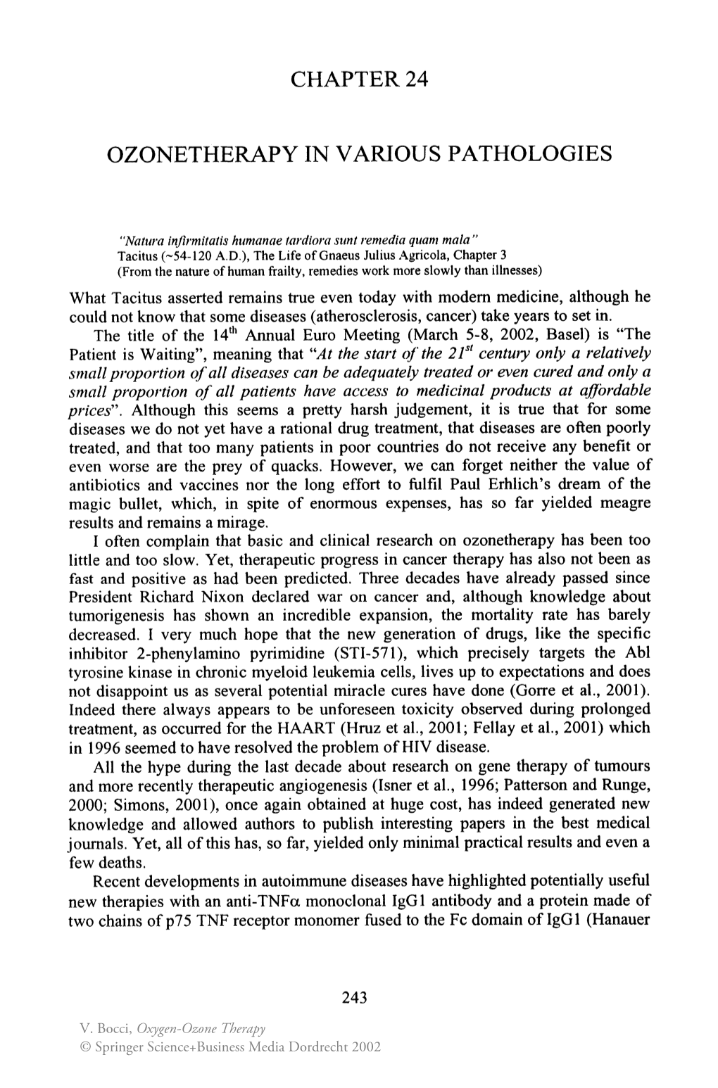 Ozonetherapy in Various Pathologies