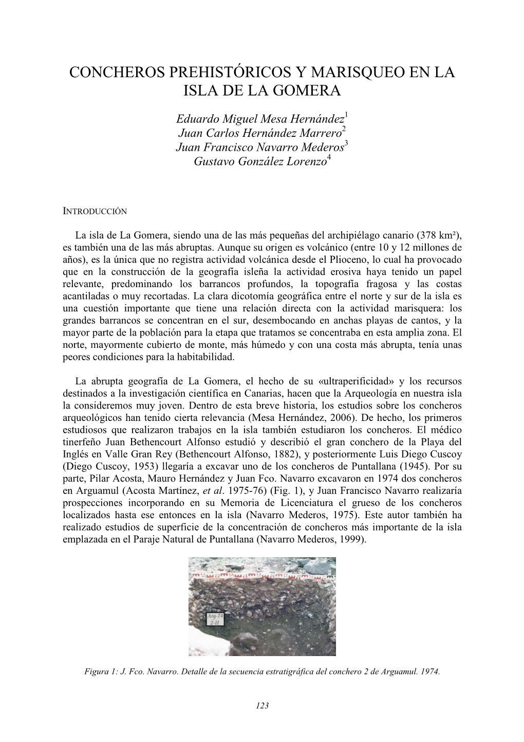 Concheros Prehistóricos Y Marisqueo En La Isla De La Gomera