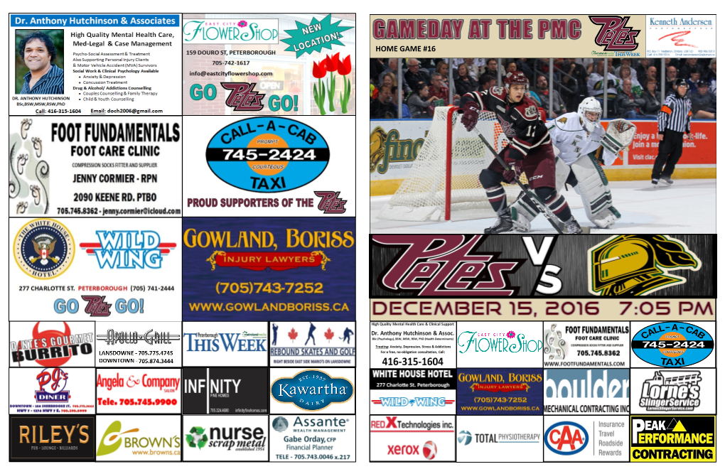 Home Game #16 Catch All the Road Games on Cogeco Tv Or Extra 90.5 Fm