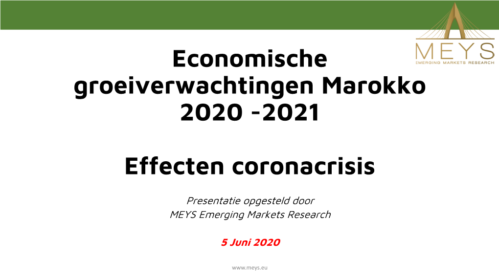 Economische Groeiverwachtingen Marokko 2020 -2021
