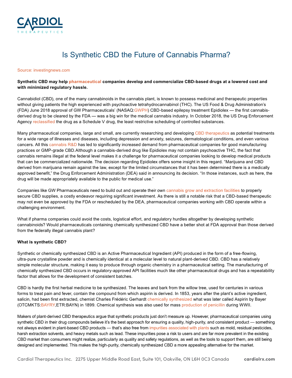 Is Synthetic CBD the Future of Cannabis Pharma?