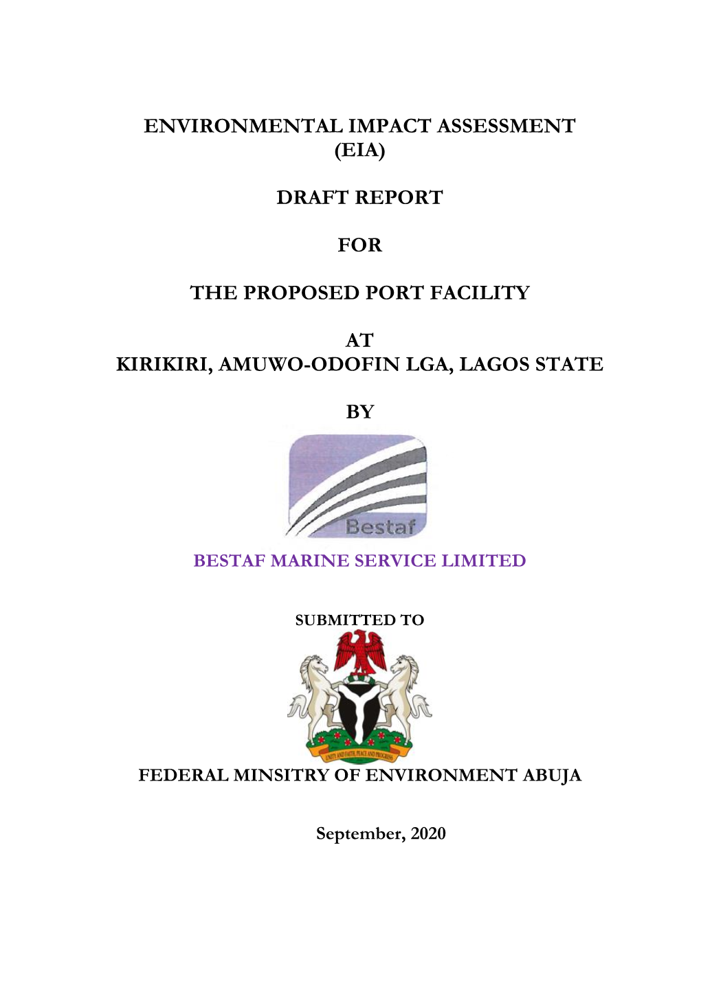 Environmental Impact Assessment (Eia) Draft