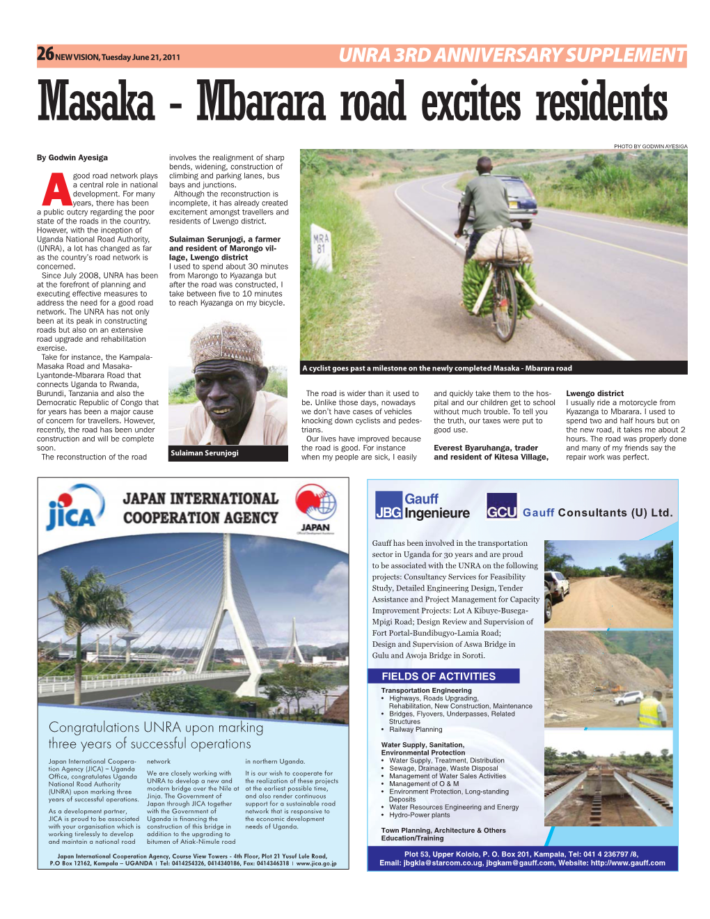 Masaka - Mbarara Road Excites Residents