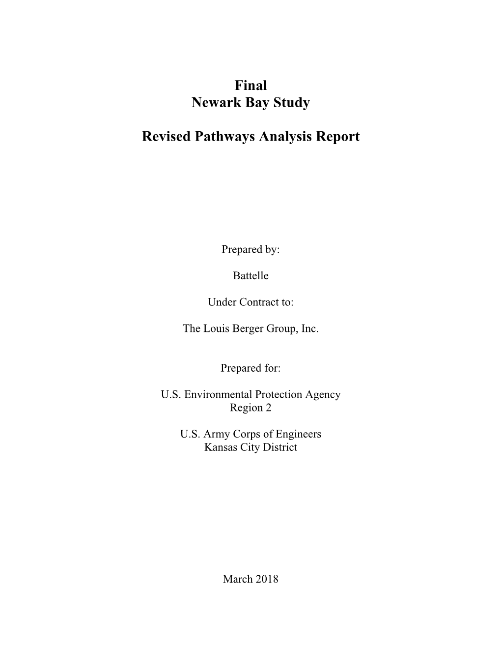 Final Newark Bay Study Revised Pathways Analysis Report