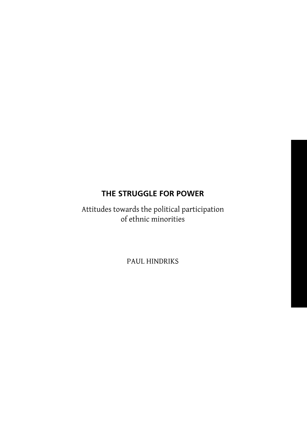 Attitudes Towards the Political Participation of Ethnic Minorities