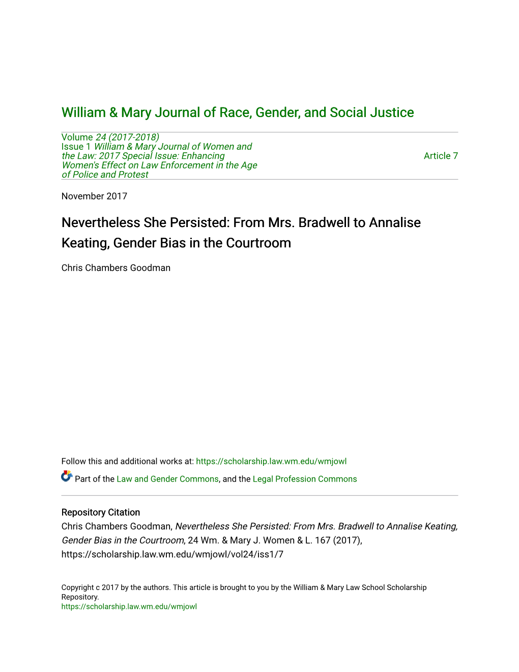 From Mrs. Bradwell to Annalise Keating, Gender Bias in the Courtroom