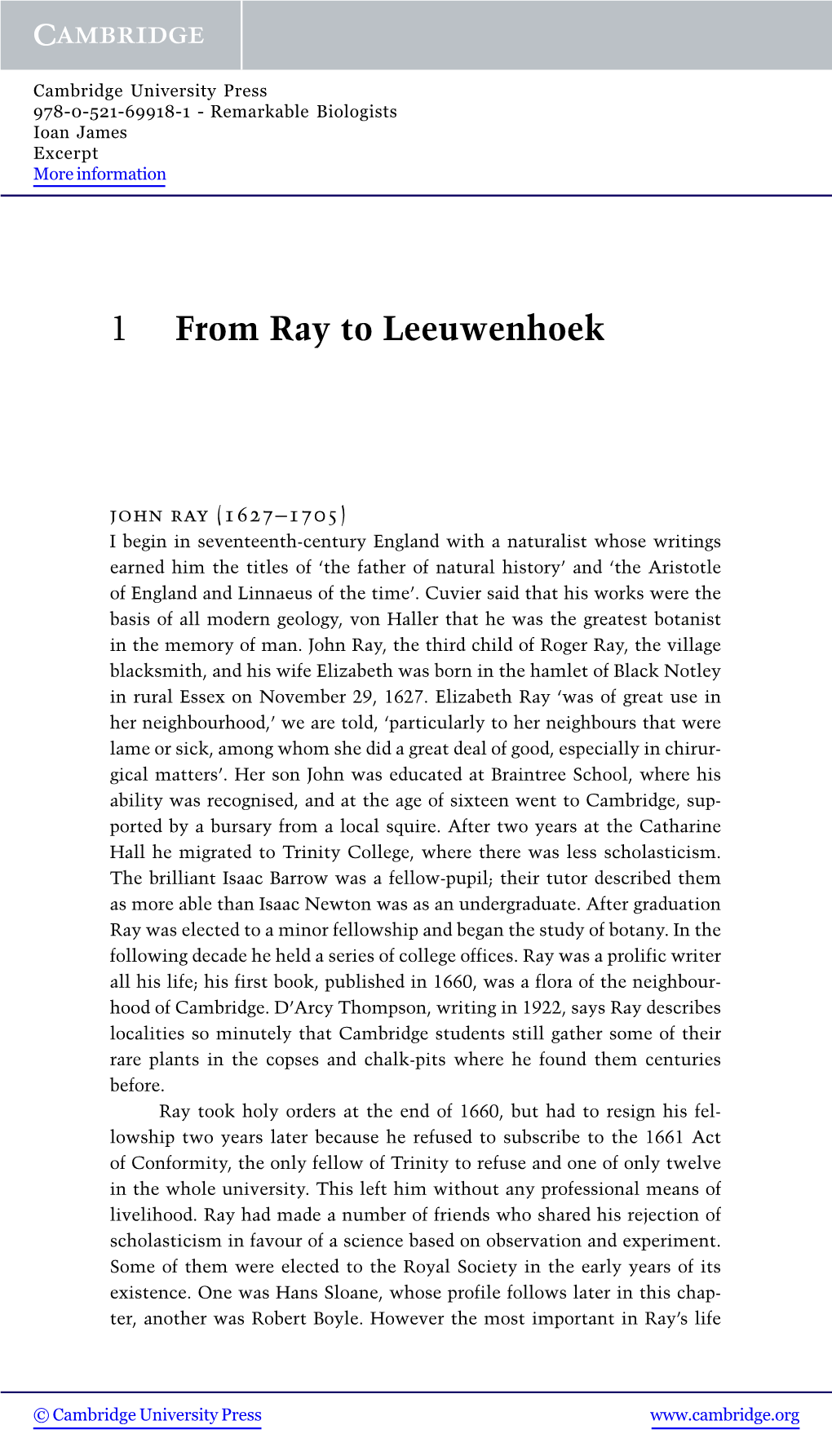 1 from Ray to Leeuwenhoek