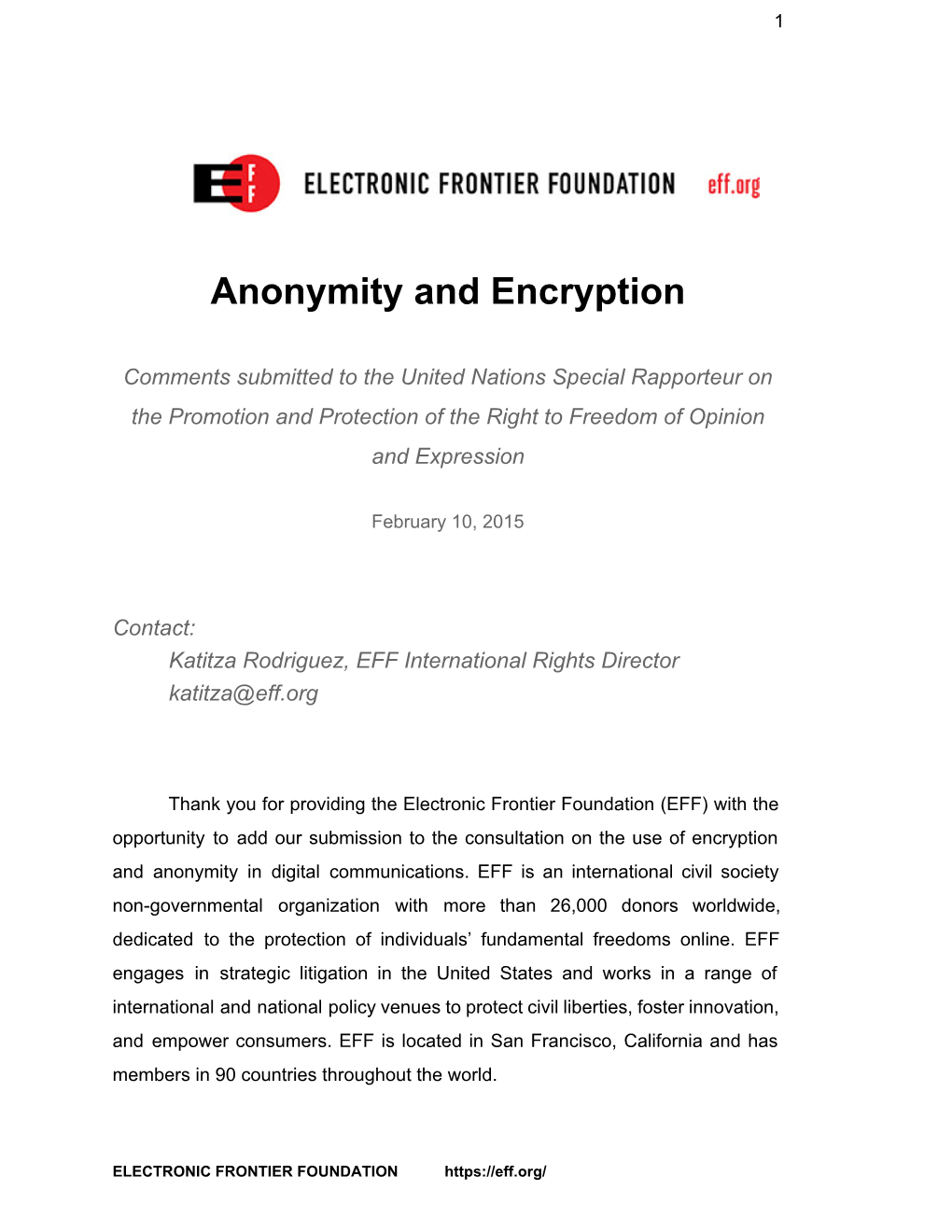 Anonymity and Encryption