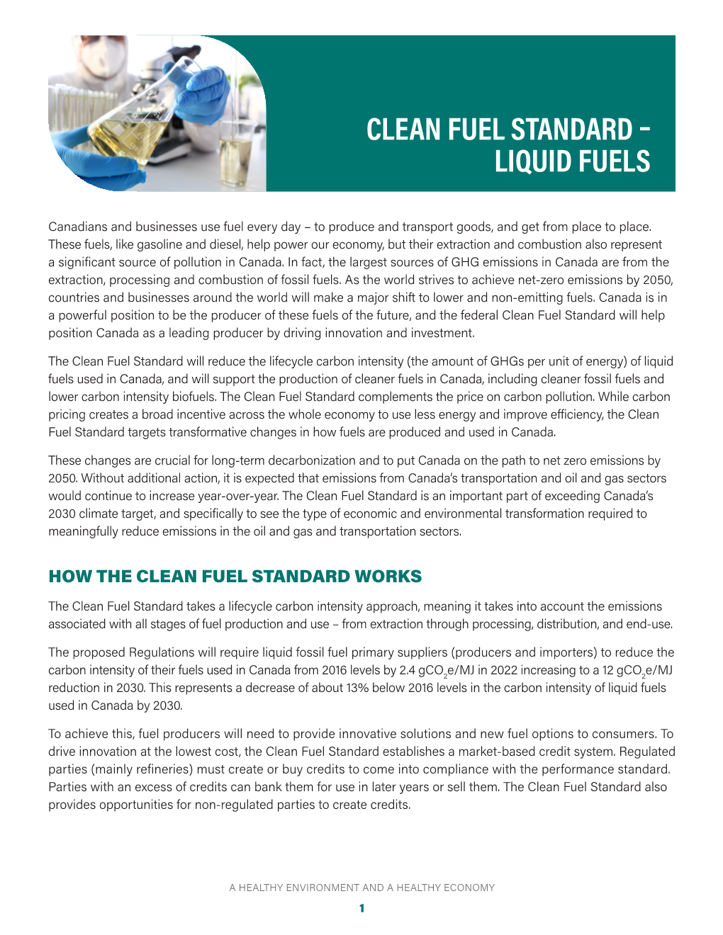 Clean Fuel Standard – Liquid Fuels