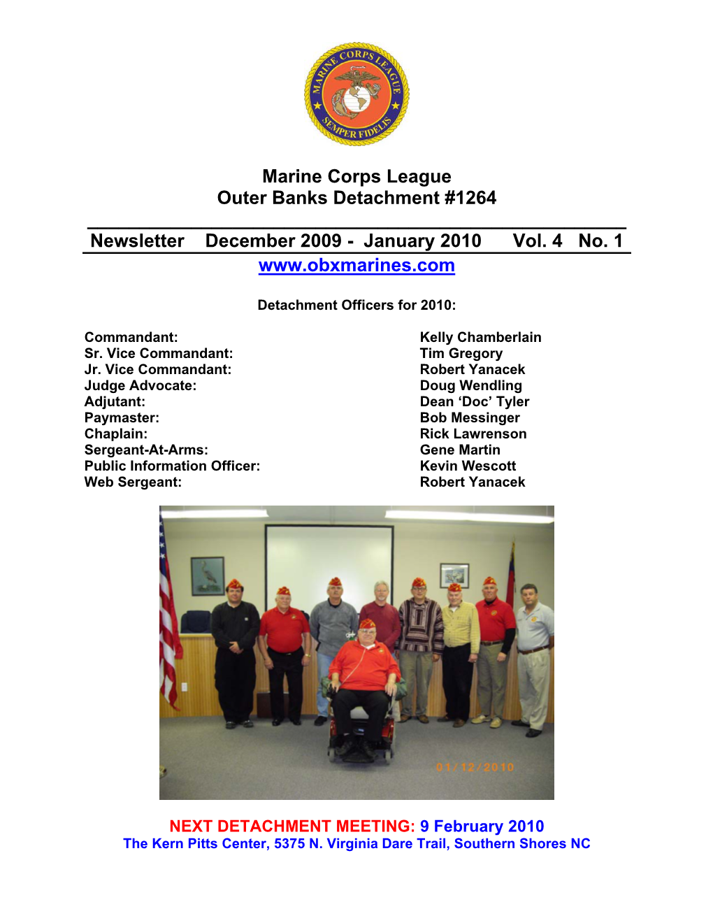 Outer Banks Detachment Newsletter