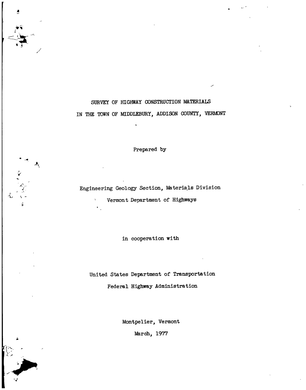 Survey of Highway Construction Mpteriais In