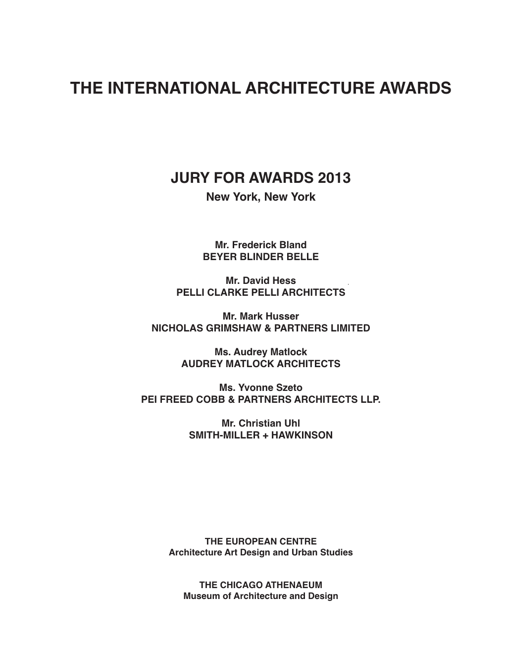 The International Architecture Awards